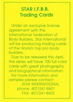 1993 Star Pro Body Builders - Ad Cards #NNO Cory Everson Back